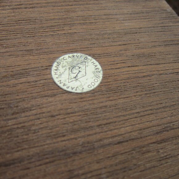 Vintage Wood Kitchen Canisters MCM Hand Carved Hardwood Japan CI Star Nesting - Picture 13 of 13